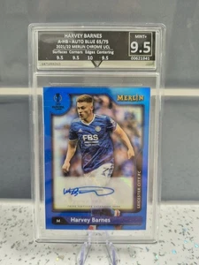Graded 9.5 Harvey Barnes Auto Topps Merlin Chrome 2021-22 UCC Leicester City  - Picture 1 of 2