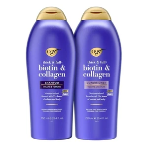 Revitalize Flat Hair: Biotin & Collagen Shampoo and Conditioner Set, 25.4 FL OZ - Picture 1 of 9