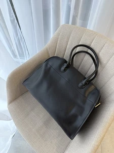 THE ROW Soft Margaux 12 Leather Black Tote Bag gently worn - Picture 1 of 11