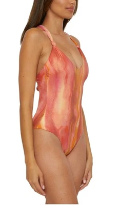Becca Womens Multi Metallic One-Piece Swimsuit Size Large Removable Cups  - Image 1 of 4