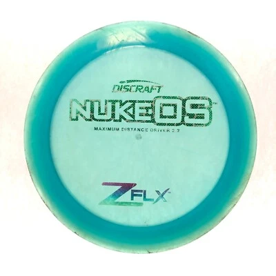 USED RARE DISC GOLF DISCRAFT PFN Z FLX NUKE OS DISTANCE DRIVER 171g BLUE - Image 1 of 3