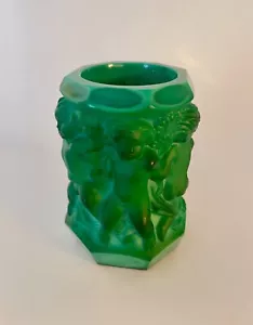 Vintage Art déco Glasvase in malachitgrün von F. Pazourek für Curt Schlevogt - Bild 1 von 11