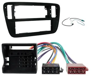 NEGRO SINGLE DIN FACIA STEREO ISO WIRING ANTENNA FITTING KIT PARA SKODA CITIGO - Imagen 1 de 1