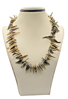Spiked Statement Necklace with Synthetic Horn-Look Beads - Image 1 of 4