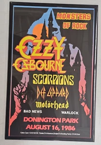 Poster concerto Ozzy Osbourne Donnington Monster of Rock 1986 11 x 17 incorniciato - Foto 1 di 2