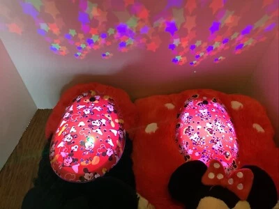 2 x Pillow Pets Mickey & Minnie Mouse Plush Sleeptime Lites Stars Night Lights - Image 1 of 4