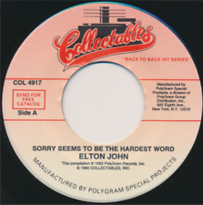 Elton John – Sorry Seems To Be The Hardest Word / Healing Hands 45 RPM RECORD