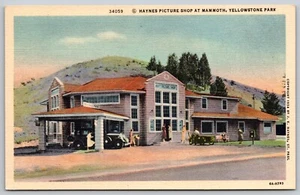 Haynes Picture Shop - Caja de entrega de motocicleta Sidecar - Mammoth WY 1936 Postal - Imagen 1 de 4