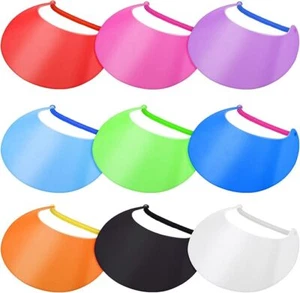 9 Pieces Foam Sun Visors for Women Solid Sun Visor Hat with String Adjustable - Picture 1 of 3
