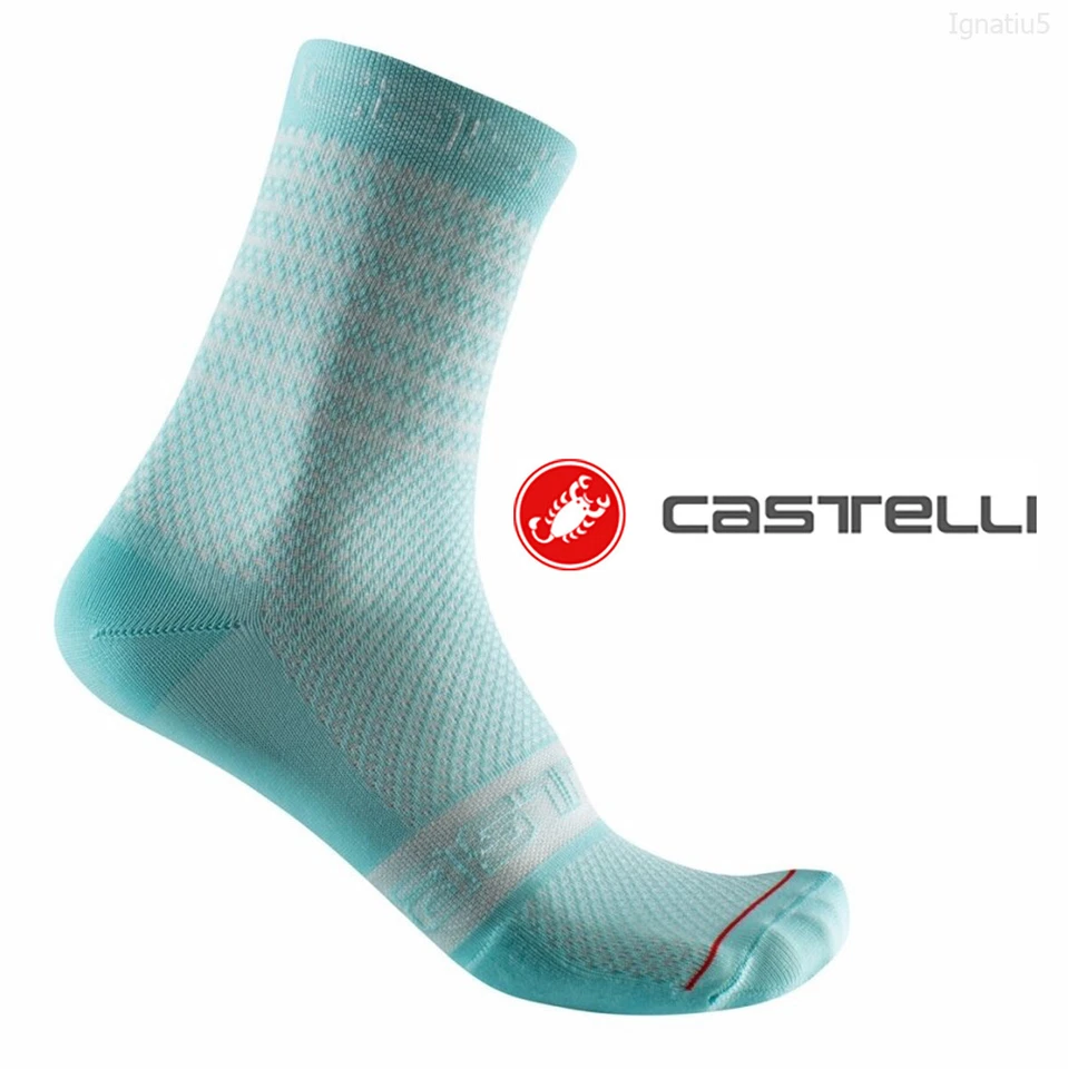 Castelli Women's SUPERLEGGERA Cycling Bike Socks Med US 5-7 Blue