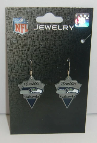 Seattle Seahawks Dangle Earrings (Classic) NFL Football Jewelry Cover