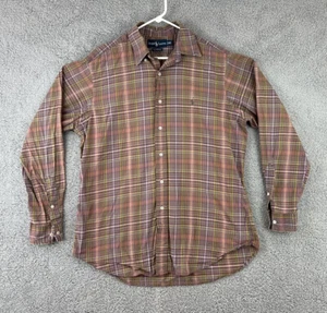 Ralph Lauren Polo Shirt Mens Large Classic Fit Plaid Button Up Long Sleeve Pony - Picture 1 of 9