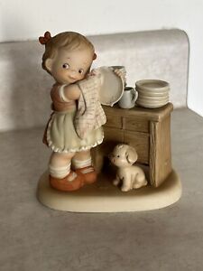 1990 Enesco Memories Of Yesterday "Them Dishes Nearly Done"
