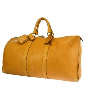 LOUIS VUITTON LV Keepall 50 Travel Hand Bag Epi Leather Winnipeg Beige 67SG591