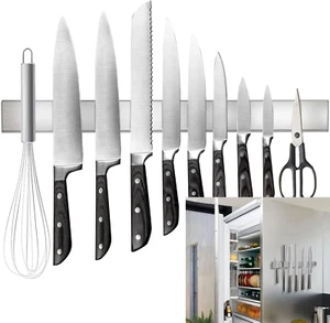 Magnetic Knife Holder for Refrigerator, 17" Double-Sided Knife Magnetic Strip - Picture 1 of 12