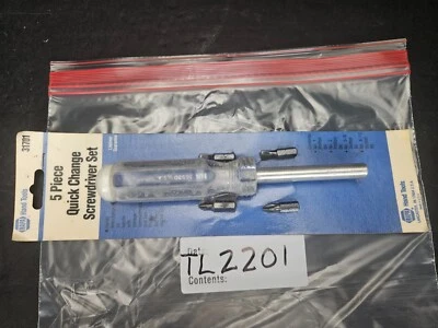 NAPA HAND TOOLS #31701 5 PC QUICK CHANGE SCREW DRIVER SET USA (TL2201) - Image 1 of 3