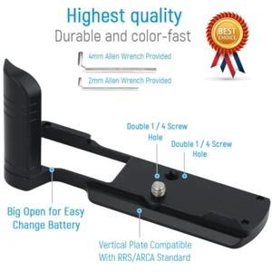 Alumi L Plate Bracket Hand Grip Holder for Panasonic LUMIX GX9 GX85 GX80 GX7III - Picture 1 of 8