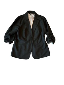Blazer para mujer Torrid negro Studio Gabardine Madison chaqueta manga 3/4 talla grande 1 - Imagen 1 de 5