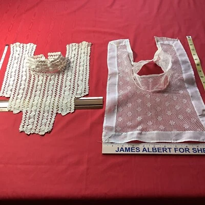 Vintage Ecru Crochet Bodice and One Off- White Lace Bodice Top - Image 1 of 4