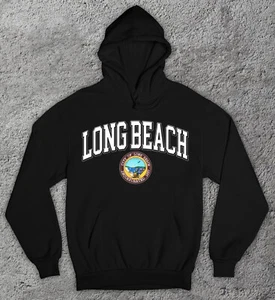 City Of LONG BEACH Seal Hoodie Sweatshirt. LA County University California 1897 - Bild 1 von 2