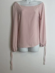 BNWT Lipsy Women’s London Pink Slash Neck Long Tie Sleeve Shirt Blouse Top UK 6 - Picture 1 of 9