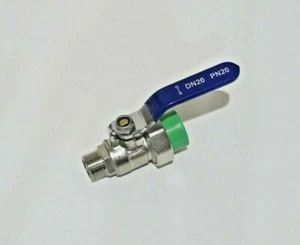 Union Threaded Ball Valve - 20 mm PPR X 1/2 in NPT Male - Brass Nickel Plated - Picture 1 of 4