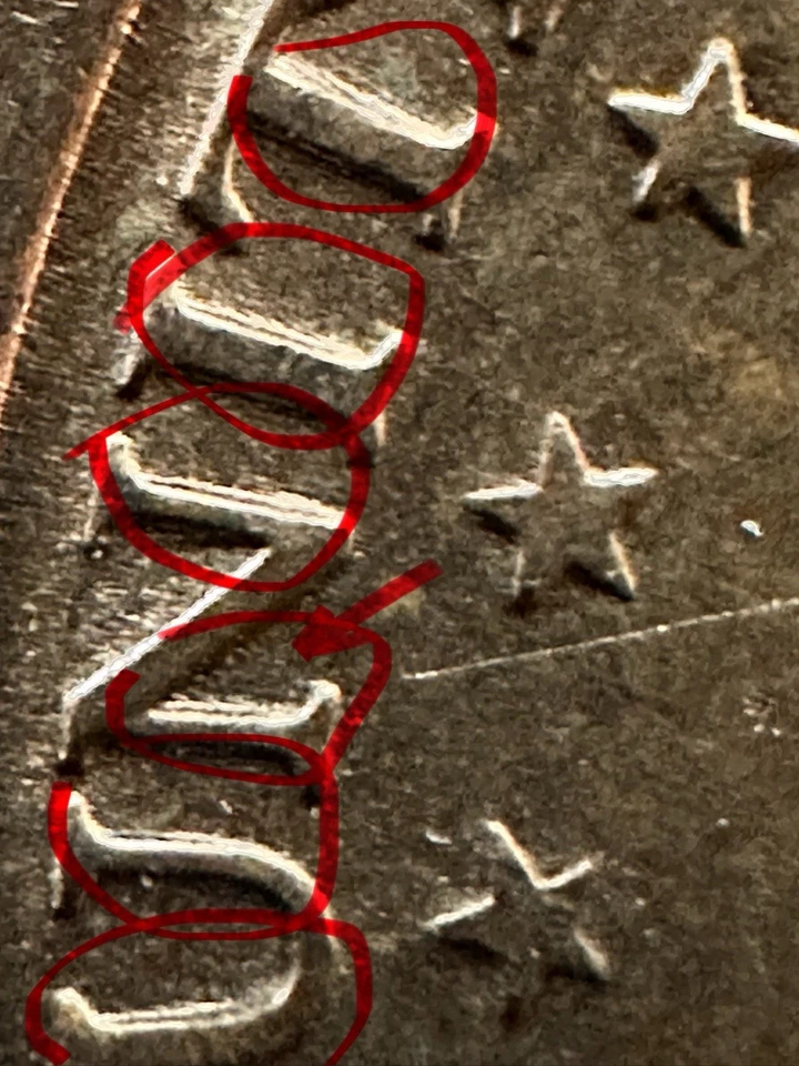 2000 P $1 Sacagawea DD Trike Over “United” Bronze não ralado - Imagem 1 de 4