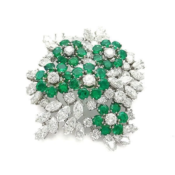 TIFFANY & Co. Brooche изумруд бриллиант PLAT K14WG P0032816 - Изображение 1 из 3