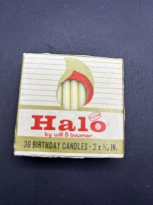Caja Vintage Halo Velas de Cumpleaños Marfil Blanco EE. UU. Will Baumer 32 En Caja Foto 1 de 4