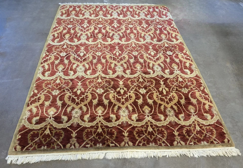 Vintage 6x9  Hand-Knotted Contemporary Oriental Wool Rug - Image 1 of 4