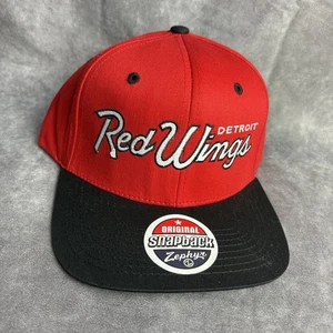 Detroit Red Wings Hat SnapBack Red Black NHL Hockey Zephyr NEW - Picture 1 of 7