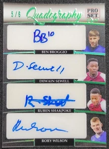 2023 Leaf Pro Set Pure Quad Auto 5/6 Ben Broggio Sewell Shakpoke Rory Wilson - Bild 1 von 2