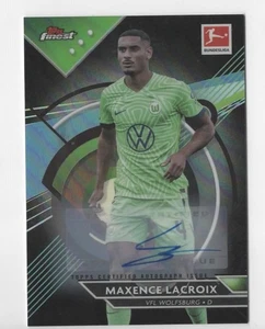 Tarjeta autografiada Topps Finest Bundesliga 22/23 Maxence Lacroix/150 - Imagen 1 de 11