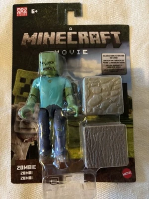 Una película de Minecraft Zombie adoquines y bloques de madera de roble figura de 4" Mattel 2025 nueva Foto 1 de 2