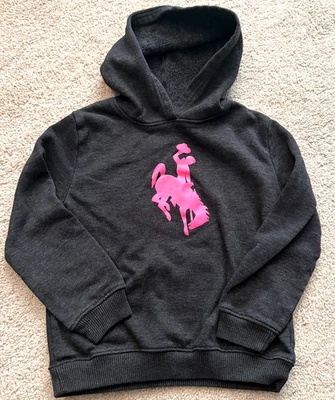 Sudadera con Capucha Gris Gráfico Vaquera Wyoming Rosa Talla 4 para Niña Niño Pequeño Foto 1 de 4