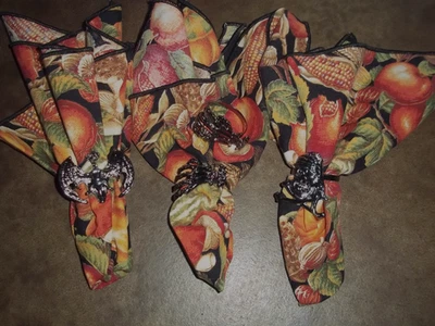 Новый Хэллоуин салфетки кольца 2 скелет руки 1 пират 1 летучая мышь смесь лот салфетки - Изображение 1 из 4