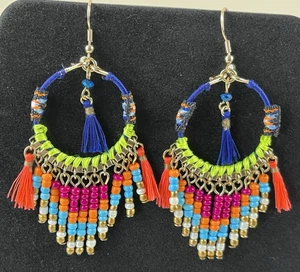 Avon Mark Pretty in Beads Ohrringe Bohemian Quasten - Bild 1 von 4