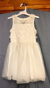 Girls, XS ( 4/5) “Cat & Jack” White Dress w/Netting, Easter, Wedding, Church - Picture 1 of 11