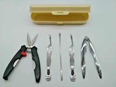 6 PC Set Lobster Crab Leg Cracker 304 Stainless Seafood Nuts Eating Tool Fork US - Image 1 of 4
