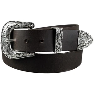 Cinturón de cuero estilo occidental marrón de 1,5" (38 mm) hecho a mano en Canadá por Zelikovitz - Imagen 1 de 18