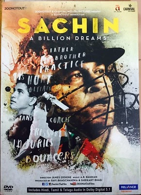 SACHIN : A BILLION DREAMS DVD - BOLLYWOOD DOCUMENTARY MOVIE DVD, ENG SUBTITLE - Image 1 of 2