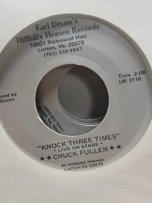 CHUCK FULLEN Country 45  LIVE 45 Record HILLBILLY HEAVEN NITE CLUB Virginia A7 Foto 1 de 2