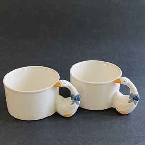 Vintage 1998 House Of Lloyd Goose Handle Ceramic Handpainted Set of 2, Soup Mug - Picture 1 of 9