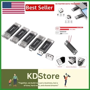 Versatile 5 Pack 128GB USB-C Memory Stick with Dual Connector - for All Devices - Afbeelding 1 van 9