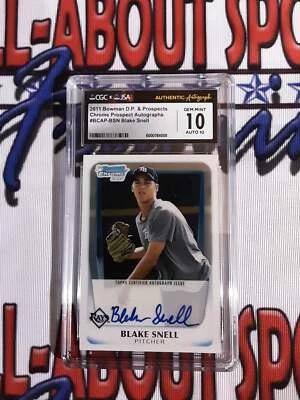 2011 Bowman D.P. & Prospects Chrome Prospect Autographs #BCAP-BSN Blake Snell Ca - Image 1 of 4
