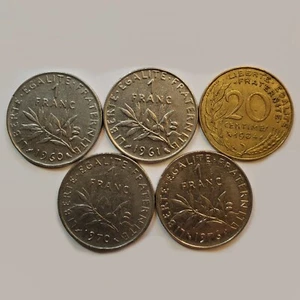 1960-1984 France SET of 5 mixed coins - SHIP LOW COST - set-020 - Picture 1 of 3