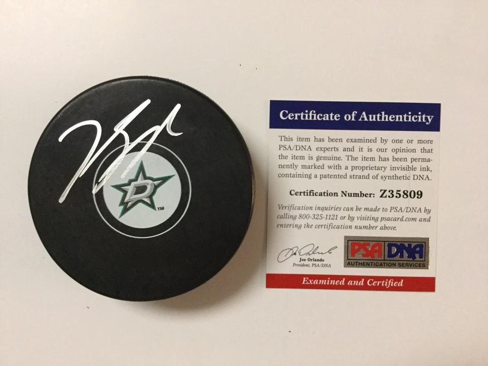 Disco de hockey firmado por Jason Spezza Dallas Stars certificado de autenticidad PSA ADN a Foto 1 de 3