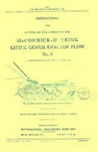 International McCormick Deering No 8 Little Genius Tractor Plow Operators Manual - Picture 1 of 1