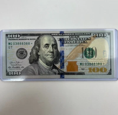 💰💸 $100 Dollar Bill Star Note Low Special Serial Number Off Center Five 8s 31 - Image 1 of 4