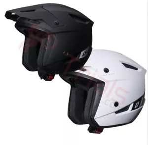JITSIE 2025 TRIALS HELMET HT1 SOLID WHITE BLACK S M L XL - Picture 1 of 13